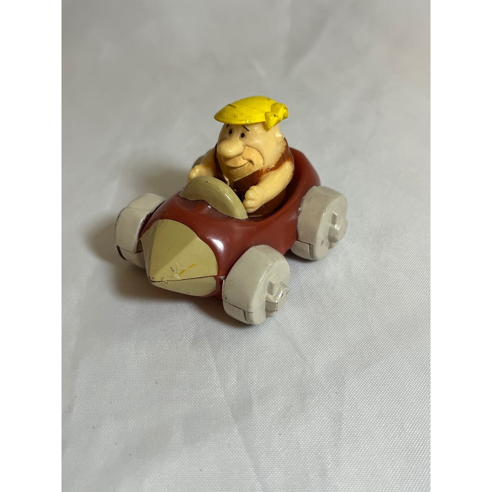 Vintage 1990 Flintstones Barney Rubble Toy Car Hanna-Barbera H-B Prod Inc